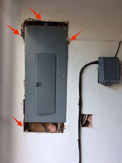 how to add holes in a electrical box|breaker box cutting holes.